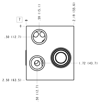 YVM Sun Hydraulics Direct mount, cross pilot Gasket mount manifold drawing