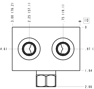 YWS Sun Hydraulics Eaton/Char-Lynn H & S: Cross port with shuttle Motor mount manifold drawing