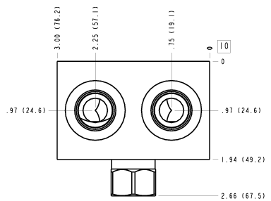 YWT Sun Hydraulics Eaton/Char-Lynn H & S: Cross port with shuttle Motor mount manifold drawing
