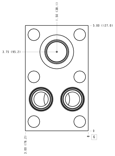 YYN – Direct mount, parallel cavities – YYN_6B YYN Sun Hydraulics Direct mount, parallel cavities Line mount manifold drawing