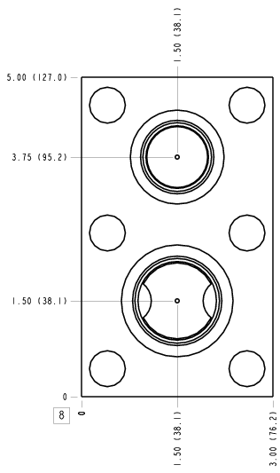 YYN Sun Hydraulics Direct mount, parallel cavities Line mount manifold drawing