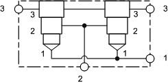 YYN – Direct mount, parallel cavities – symlm3_yyn YYN Sun Hydraulics Direct mount, parallel cavities Line mount manifold drawing