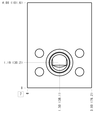 Z7D – Direct mount, through port 2 – Z7D_7B Z7D Sun Hydraulics Direct mount, through port 2 Line mount manifold drawing