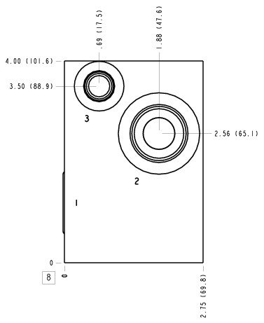 Z7D – Direct mount, through port 2 – Z7D_8B Z7D Sun Hydraulics Direct mount, through port 2 Line mount manifold drawing