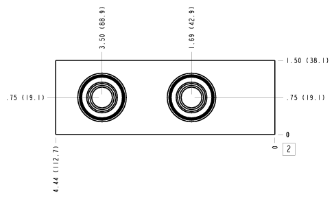 Z8D Sun Hydraulics Ninety degree Line mount manifold drawing