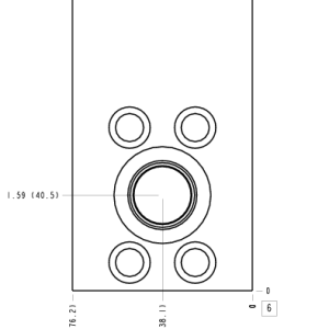 ZCC Sun Hydraulics Flange mount through port Line mount manifold drawing