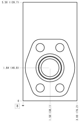 ZCF Sun Hydraulics Sandwich mount through port Line mount manifold drawing