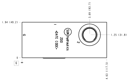 ZDD Sun Hydraulics Flange mount through port Line mount manifold drawing