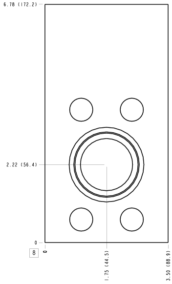 ZFT Sun Hydraulics Sandwich mount through port Line mount manifold drawing