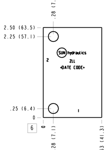 ZLL Sun Hydraulics Ninety degree Line mount manifold drawing