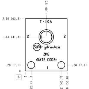 ZMG Sun Hydraulics Four ports Line mount manifold drawing