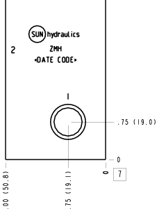 ZMH Sun Hydraulics Through port with gauge port Line mount manifold drawing