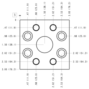 ZPY Sun Hydraulics Re-orienting flange by 90 degrees Line mount manifold drawing