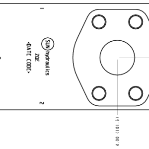 ZQE Sun Hydraulics Sandwich mount through port Line mount manifold drawing