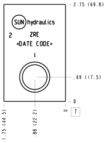 ZRE Sun Hydraulics Through port 1 with gauge port Line mount manifold drawing