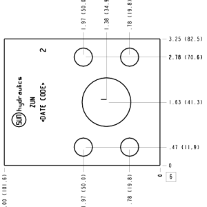 ZUN Sun Hydraulics Sandwich mount through port Line mount manifold drawing