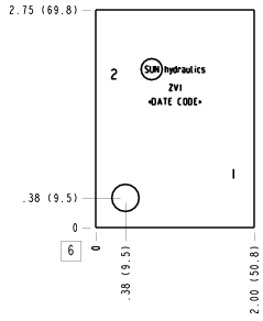 ZVI Sun Hydraulics Inline Line mount manifold drawing