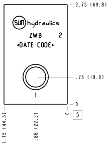 ZWB Sun Hydraulics Through port Line mount manifold drawing
