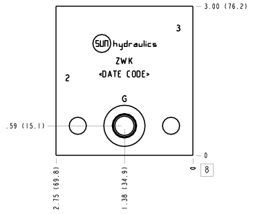ZWK Sun Hydraulics Direct mount Line mount manifold drawing
