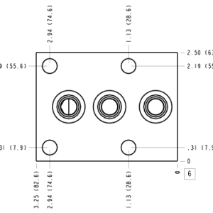 ZYL Sun Hydraulics Ports 1, 2 and 3 to gasket port Gasket mount manifold drawing